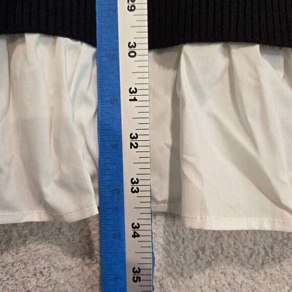 NWT Endless Blu Victoria Sweater Dress Faux Pearl Details Sz M Boardroom Chic - Picture 12 of 13